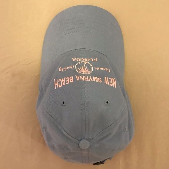 Women's New Smyrna Beach Florida Blue & Pink Palm Tree Hat - Picture 7 of 13